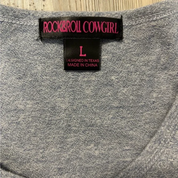 ROCK&ROLL Cowgirl size large long sleeve shirt with embroidered details - Picture 4 of 8